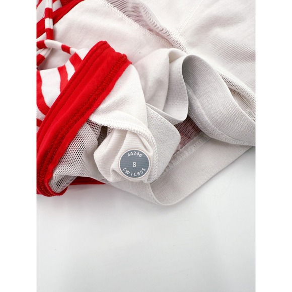 Lululemon Tank Top Womens 8 Red White Striped Hip To Be Zen Halter Yoga - Picture 9 of 9